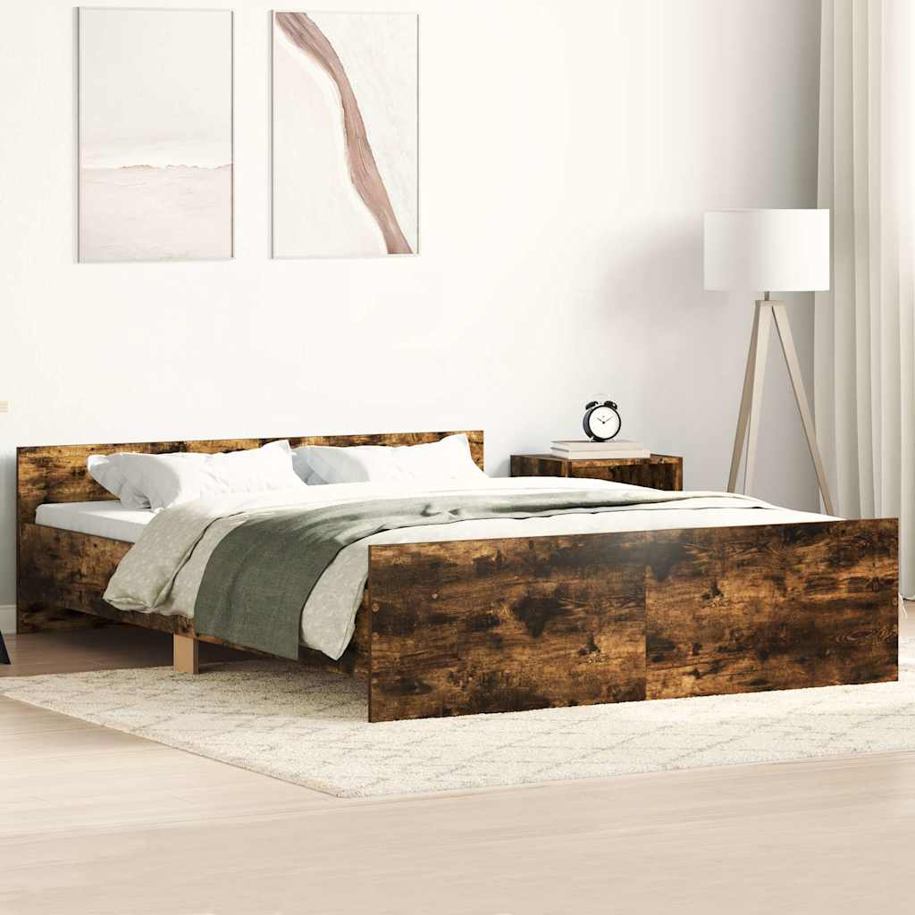 Bed Frame without Mattress 140x200 cm Smoked oak