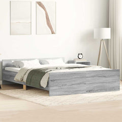 Bed Frame without Mattress 140x200 cm Grey sonoma