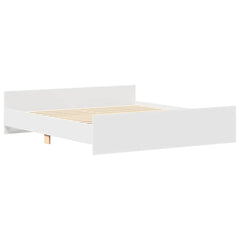 Bed Frame without Mattress 160x200 cm White