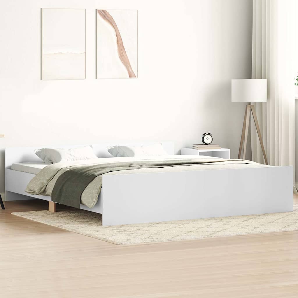 Bed Frame without Mattress 160x200 cm White