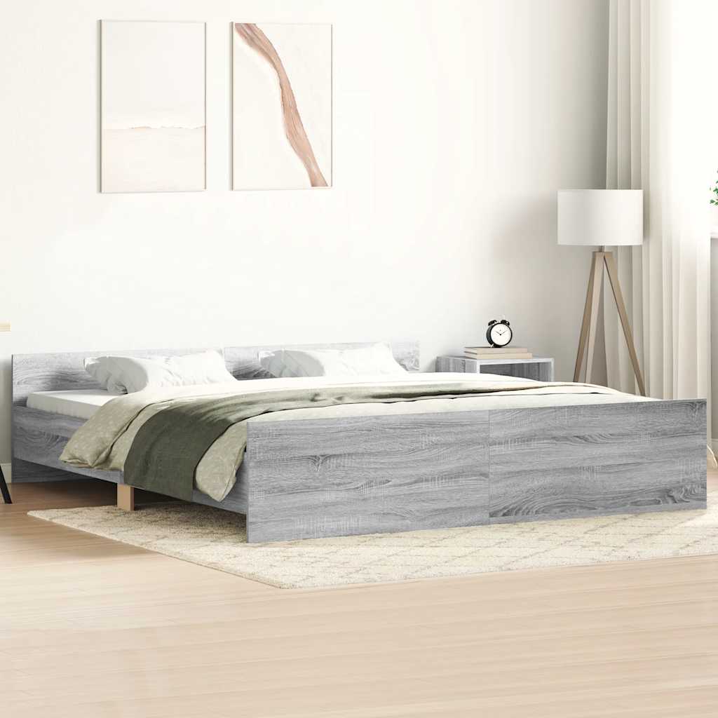 Bed Frame without Mattress Grey sonoma