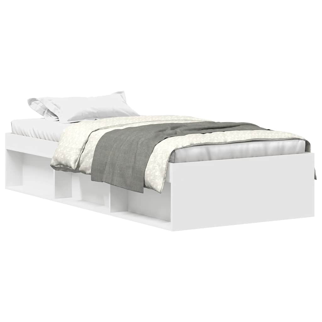 Bed Frame without Mattress 100x200 cm White