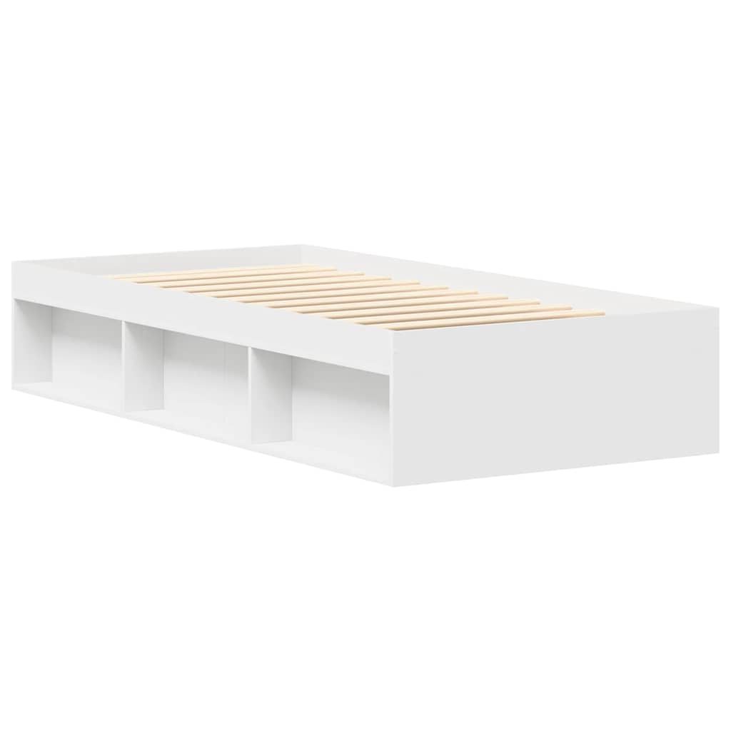 Bed Frame without Mattress 100x200 cm White