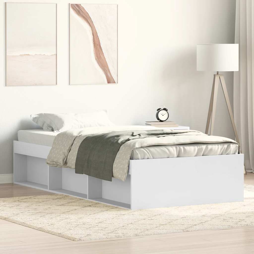 Bed Frame without Mattress 100x200 cm White