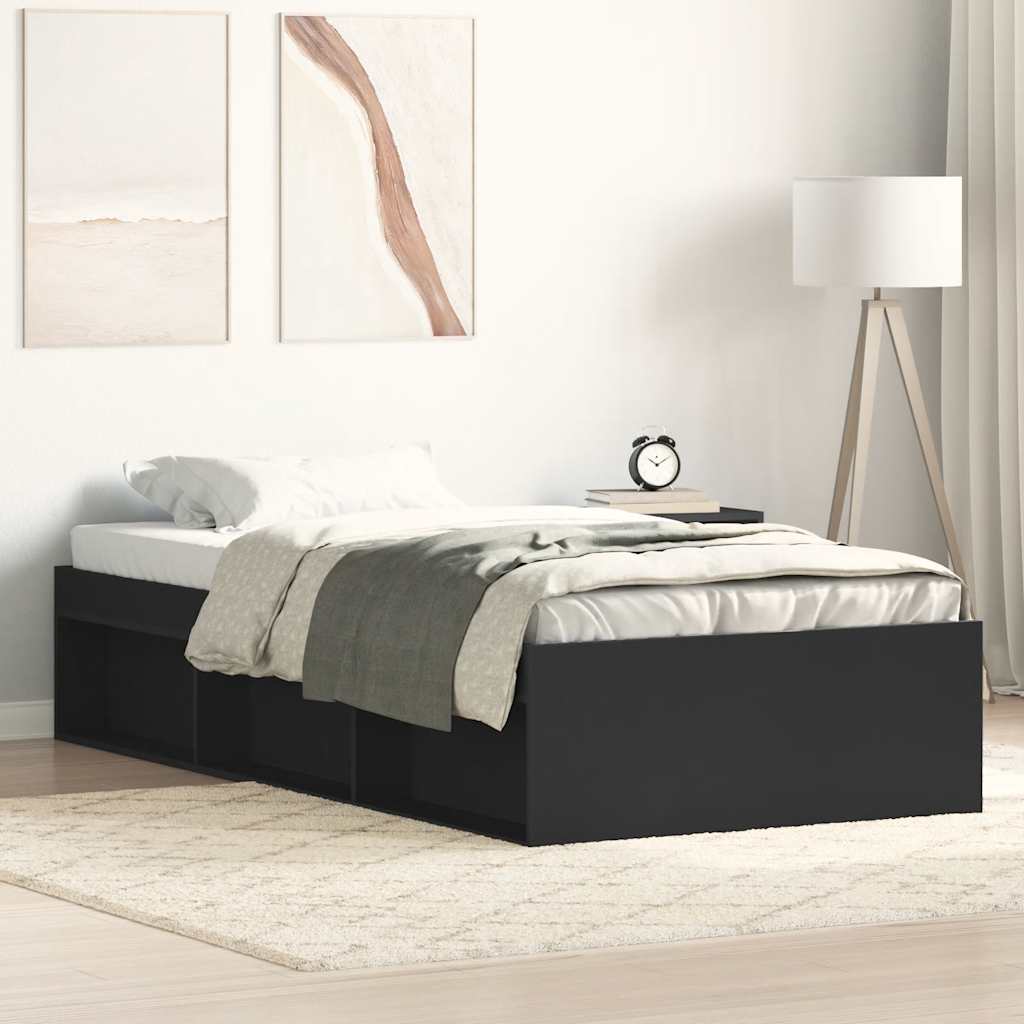 Bed Frame without Mattress 100x200 cm Black