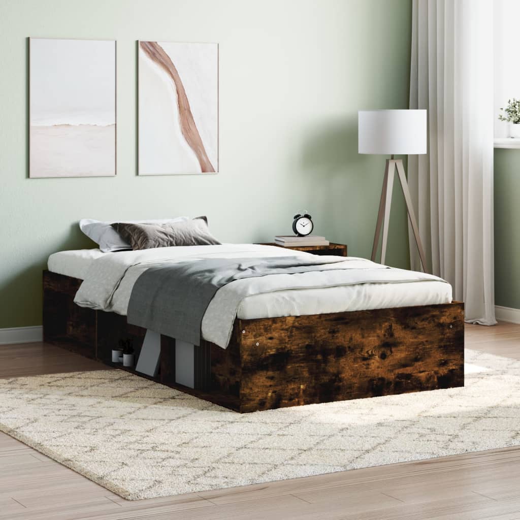 Bed Frame without Mattress 100x200 cm Smoked oak