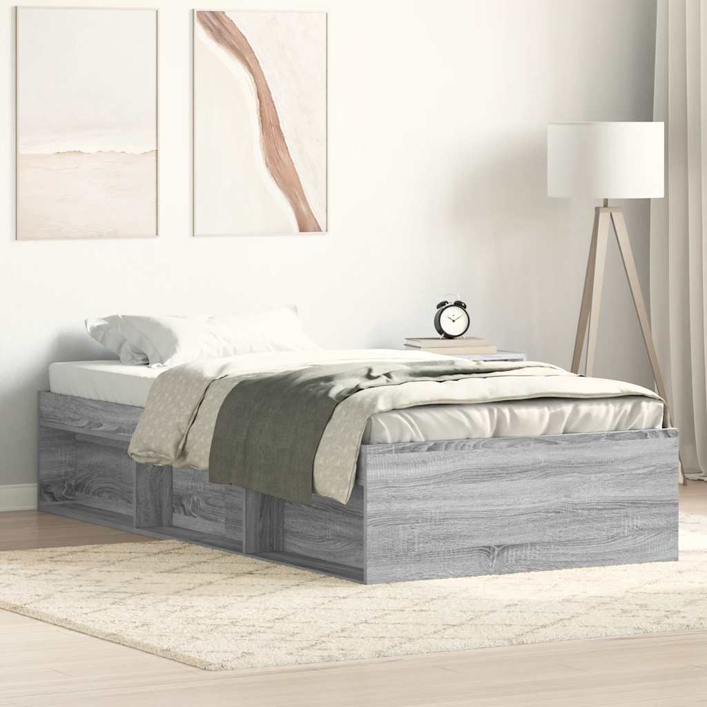Bed Frame without Mattress 100x200 cm Grey sonoma