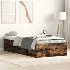 Bed Frame without Mattress 75x190 cm Small Single Smoked oak
