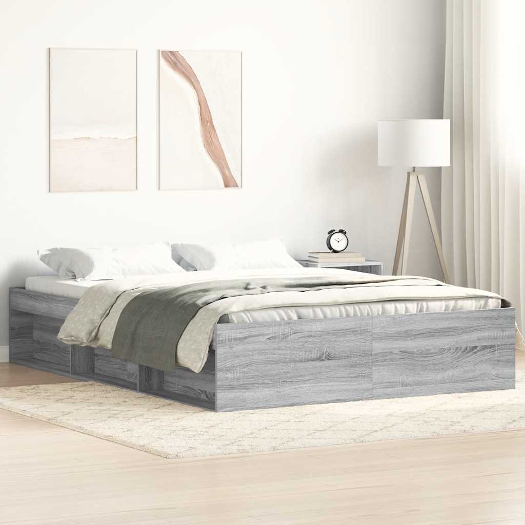 Bed Frame without Mattress Grey sonoma