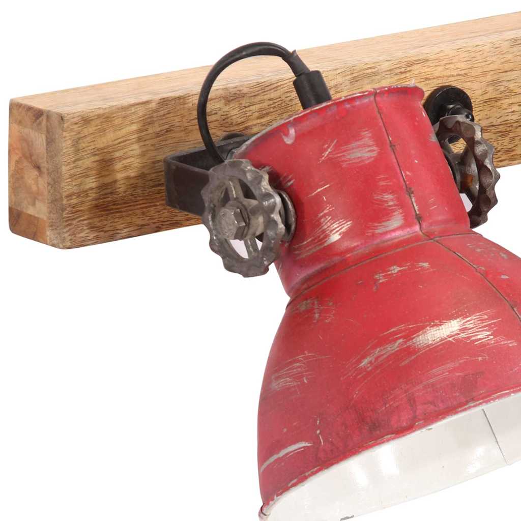 Wall Lamp 25 W Distressed 90x25 cm E27 Red Straight - 4 lamp shades