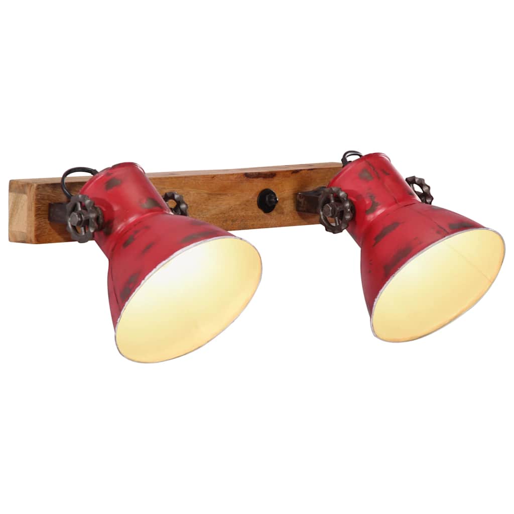 Wall Lamp 25 W Distressed 90x25 cm E27 Red 2 in a row