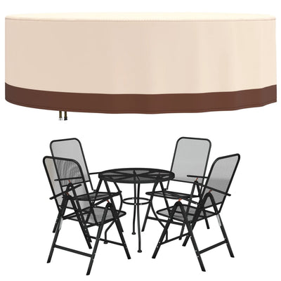 Garden Furniture Cover Round Beige Ø 279x71 cm 600D Oxford