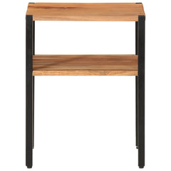 vidaXL Side Table 35x35x45 cm Solid Wood Acacia and Iron 2