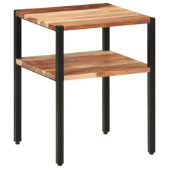 vidaXL Side Table 35x35x45 cm Solid Wood Acacia and Iron 3