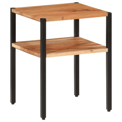 vidaXL Side Table 35x35x45 cm Solid Wood Acacia and Iron 4