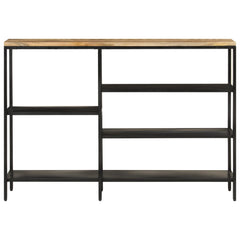 vidaXL Console Table 110x30x75 cm Solid Rough Mango Wood and Iron 2