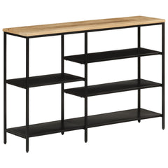vidaXL Console Table 110x30x75 cm Solid Rough Mango Wood and Iron 4