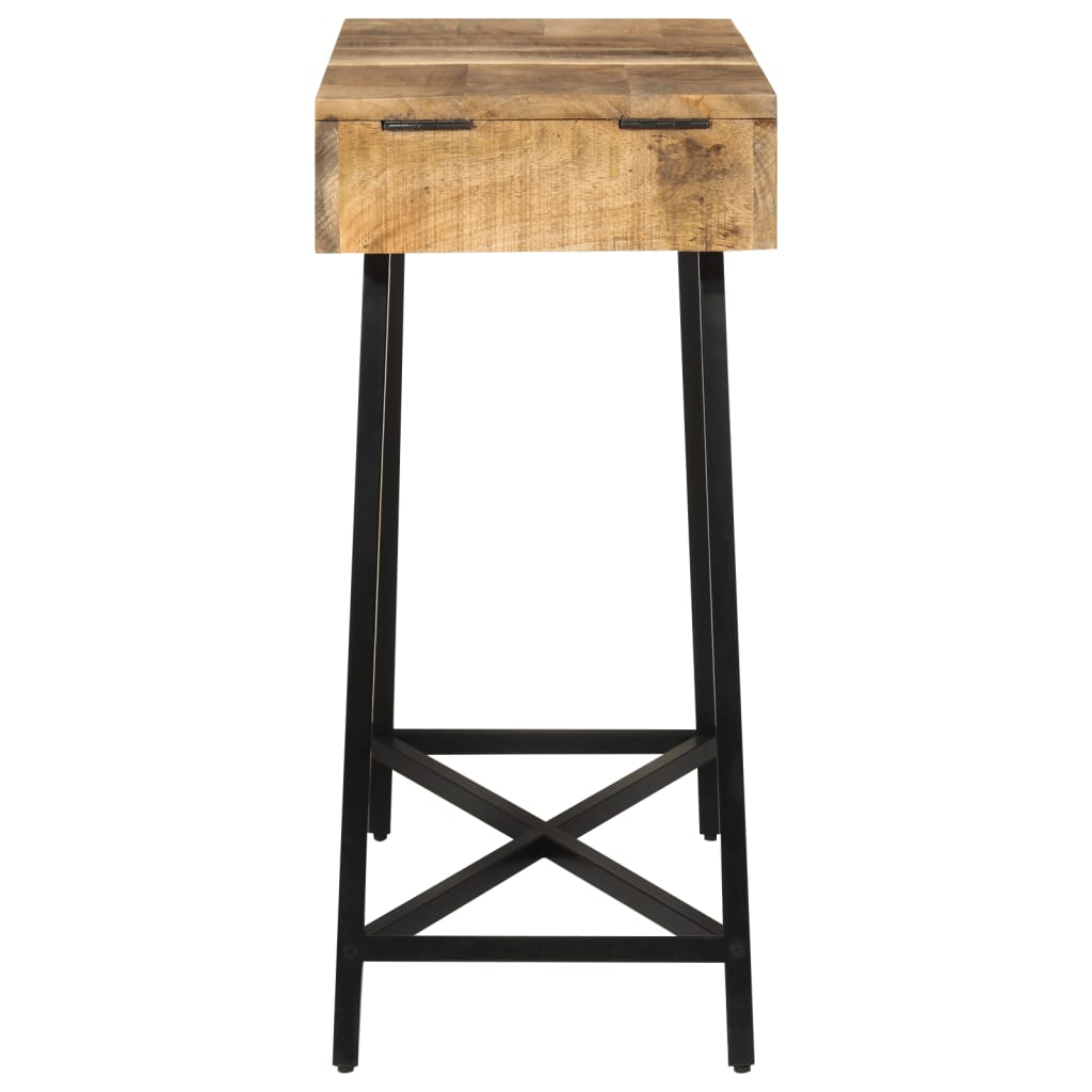 vidaXL Dressing Table 105x35x75 cm Solid Rough Mango Wood and Iron 4
