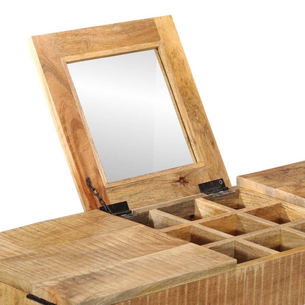 vidaXL Dressing Table 105x35x75 cm Solid Rough Mango Wood and Iron 5