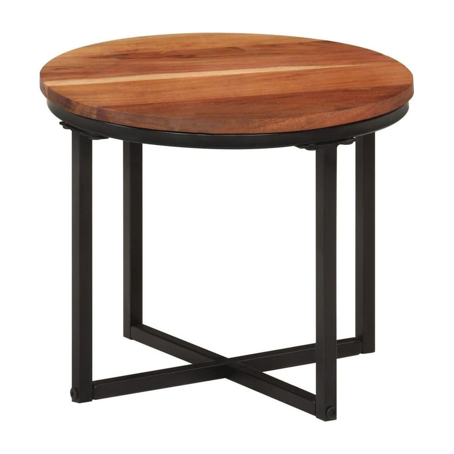 vidaXL Coffee Table 35x35x30 cm Solid Wood Acacia and Iron 1