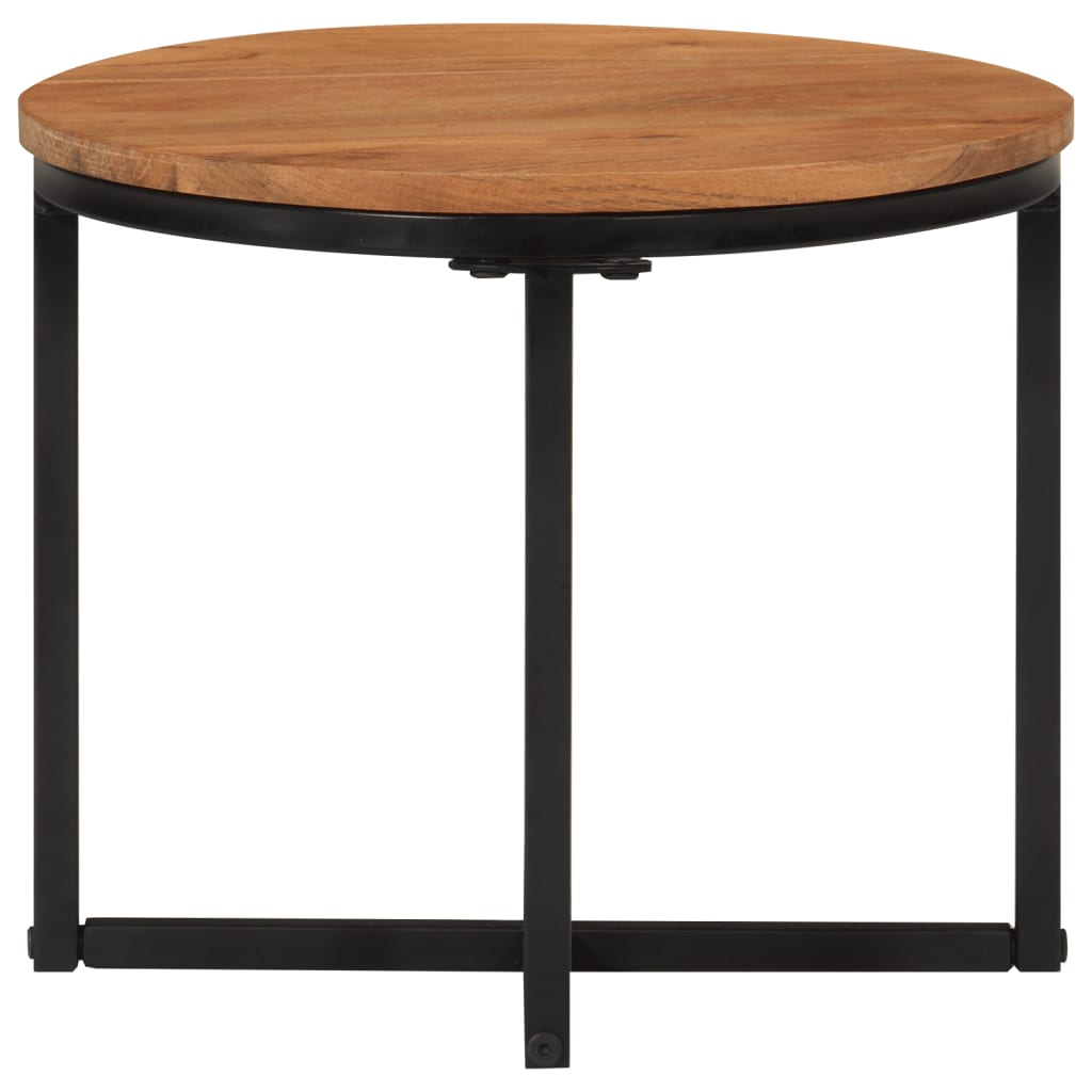 vidaXL Coffee Table 35x35x30 cm Solid Wood Acacia and Iron 2