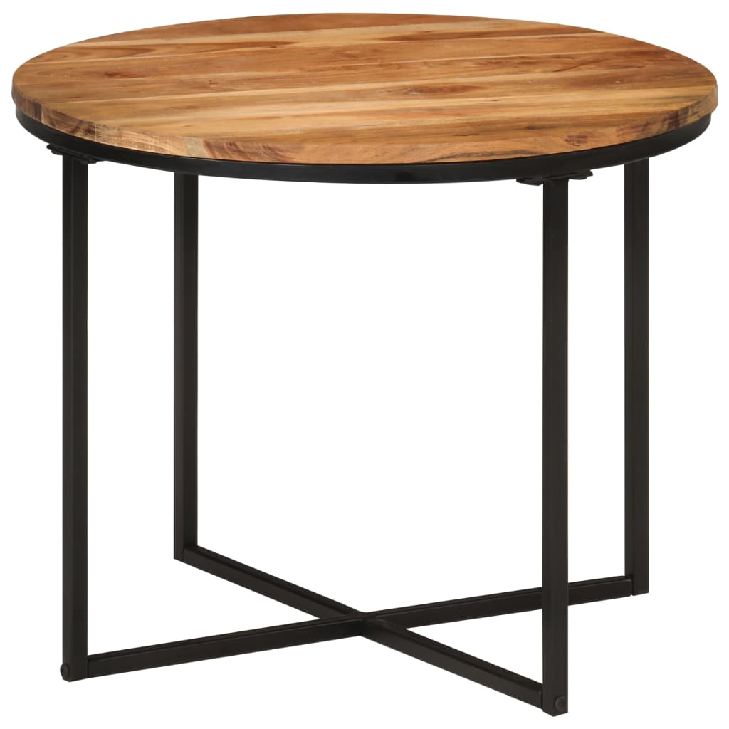 Coffee Table Solid Wood Acacia and Iron 55 x 55 x 45 cm