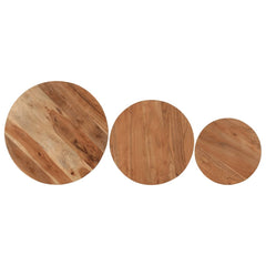vidaXL Nesting Coffee Tables 3 pcs Solid Wood Acacia and Iron 4