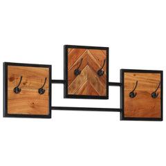 vidaXL Wall Coat Rack 90x1x35 cm Solid Wood Acacia and Iron 4