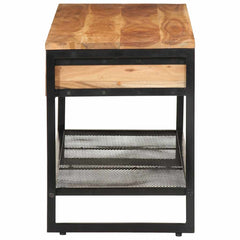 vidaXL Shoe Bench 110x35x45 cm Solid Wood Acacia and Iron 3