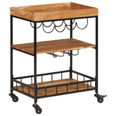 vidaXL Bar Cart 60x40x80 cm Solid Wood Acacia and Iron 1
