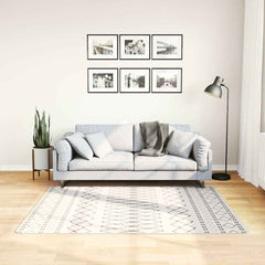 vidaXL Rug Washable Black and White 120x170 cm 1