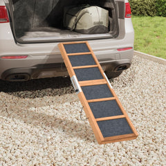 vidaXL Dog Ramp Grey 120x30 cm Solid Wood Fir 3