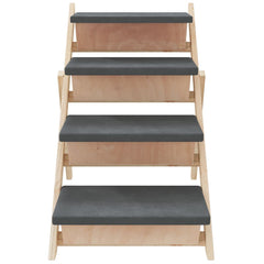 vidaXL Dog Stair Grey 105x47 cm Solid Wood Fir 5