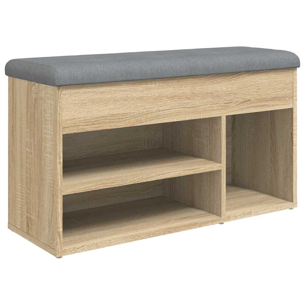 Shoe Bench 82x32x45.5 cm Engineered Wood Sonoma oak