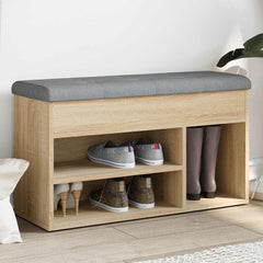 Shoe Bench 82x32x45.5 cm Engineered Wood Sonoma oak