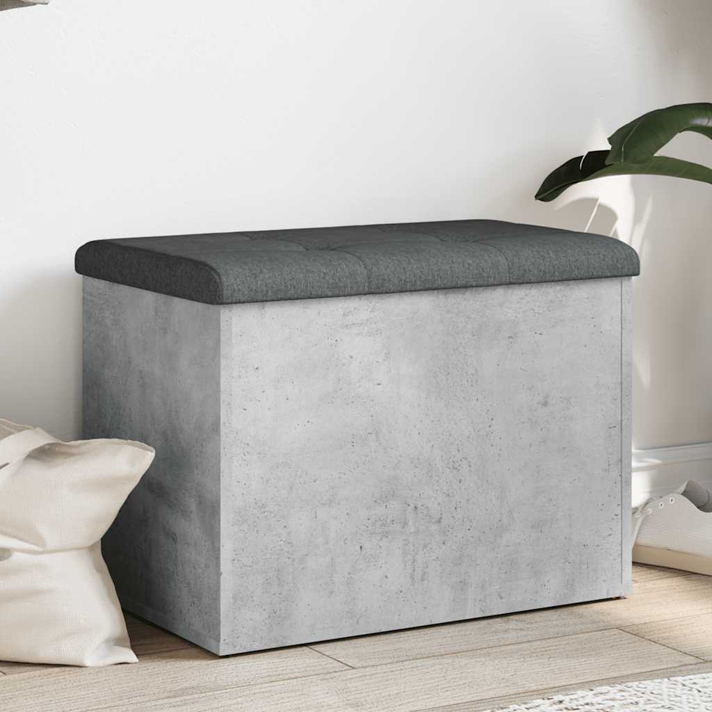 Storage Bench Engineered Wood in Concrete Grey