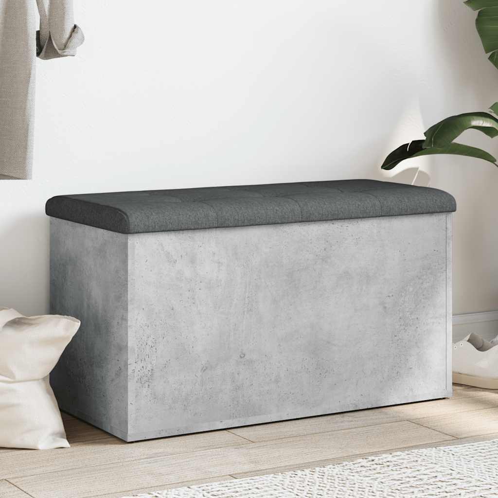 Storage Bench Engineered Wood in Concrete Grey