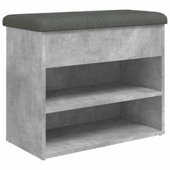 vidaXL Shoe Bench Concrete Grey 62x32x50 cm Engineered Wood 2