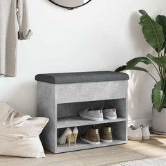 vidaXL Shoe Bench Concrete Grey 62x32x50 cm Engineered Wood 3