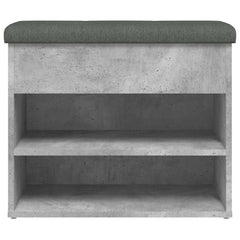 vidaXL Shoe Bench Concrete Grey 62x32x50 cm Engineered Wood 5