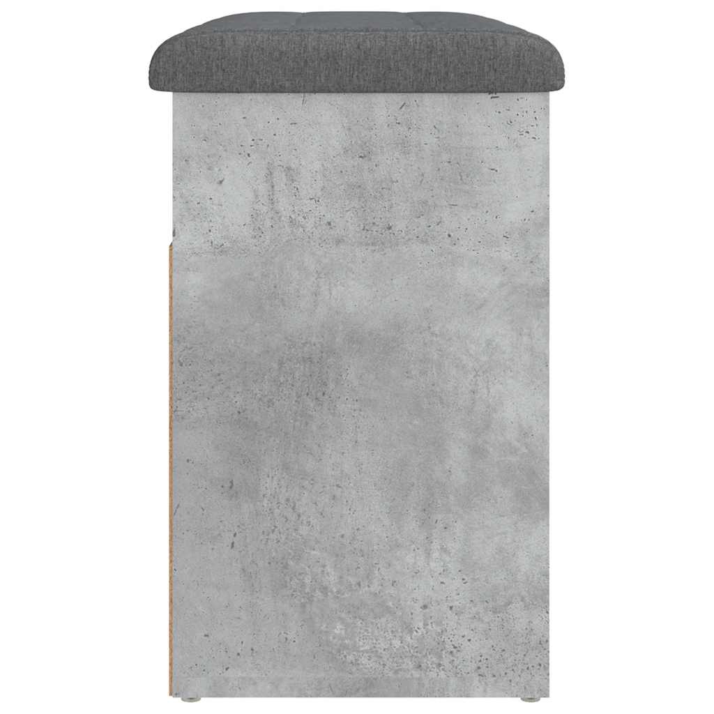 vidaXL Shoe Bench Concrete Grey 62x32x50 cm Engineered Wood 6