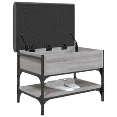 vidaXL Shoe Bench Grey Sonoma 62x42x45 cm Engineered Wood 4