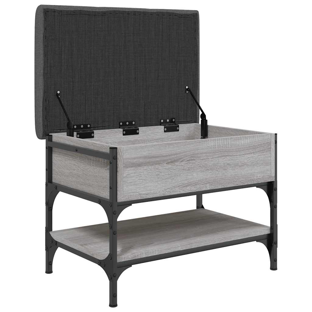 vidaXL Shoe Bench Grey Sonoma 62x42x45 cm Engineered Wood 5