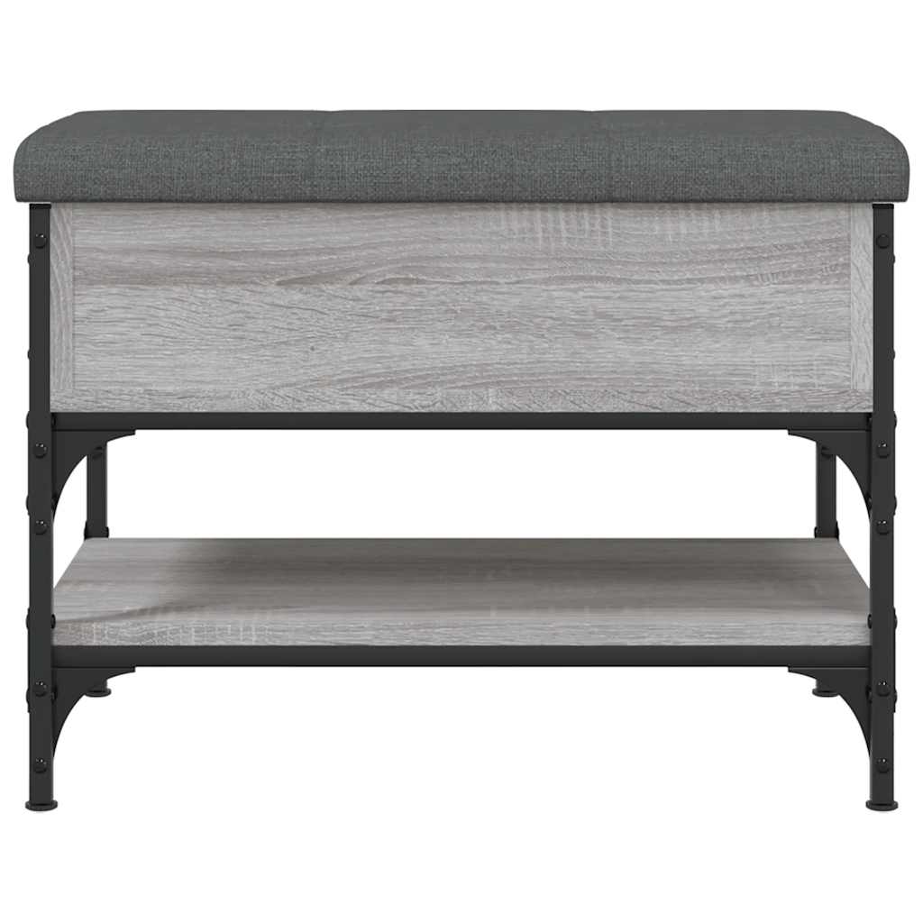 vidaXL Shoe Bench Grey Sonoma 62x42x45 cm Engineered Wood 6
