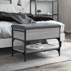 vidaXL Shoe Bench Grey Sonoma 62x42x45 cm Engineered Wood 1