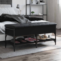 Shoe Bench Engineered Wood in Black