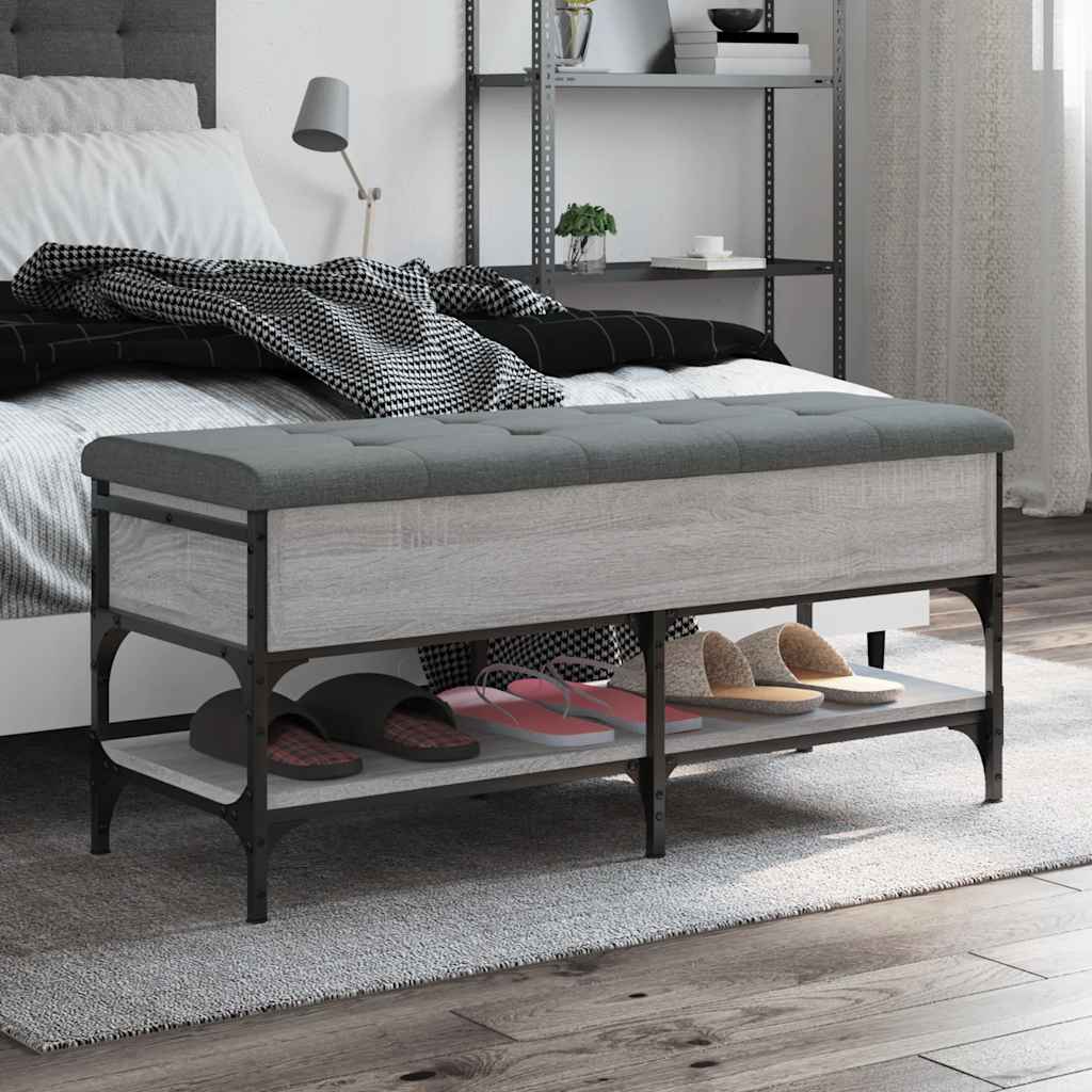 Shoe Bench Engineered Wood in Grey Sonoma