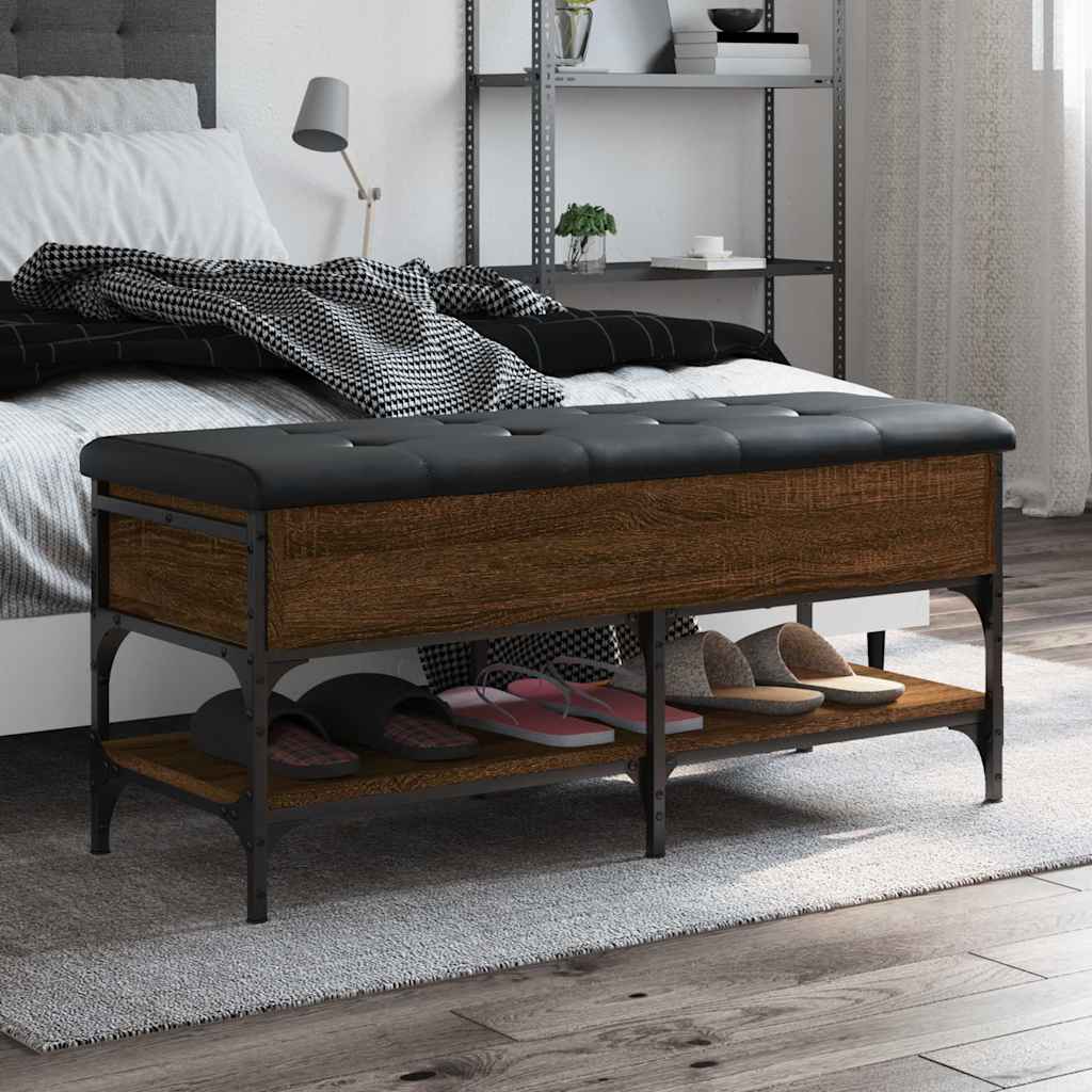 Shoe Bench Engineered Wood in Brown Oak