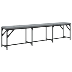 vidaXL Dining Bench Light Grey 186x32x45 cm Steel and Fabric 2