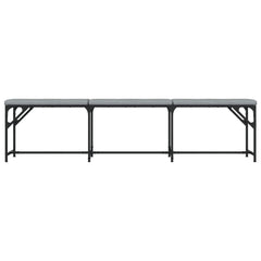 vidaXL Dining Bench Light Grey 186x32x45 cm Steel and Fabric 4